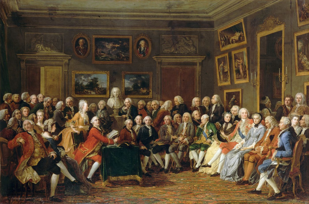 Historical artwork explaining what is the illuminati through Enlightenment era scholars and strategic planners