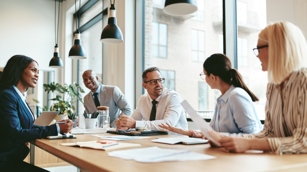 Successful professionals engaging in strategic planning within an authentic secret society network