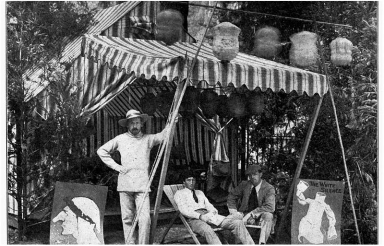 Historical bohemian grove photos displaying the famous campsite inside the California redwoods