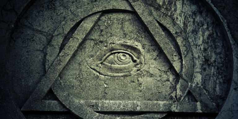 Historical illustration explaining what is the illuminati with strategic geometric symbols and classical architecture